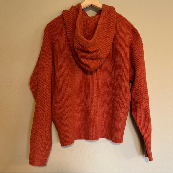 Lucky Brand Rust Orange Hooded Sweater Medium - Picture 3 of 3